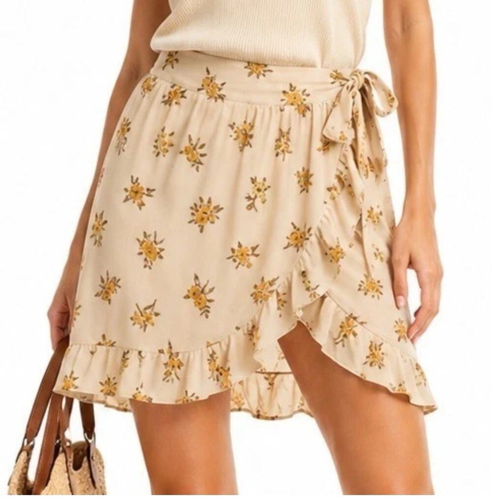 Madewell 100% Silk Wrap Skirt Mini Sz 4 Or S